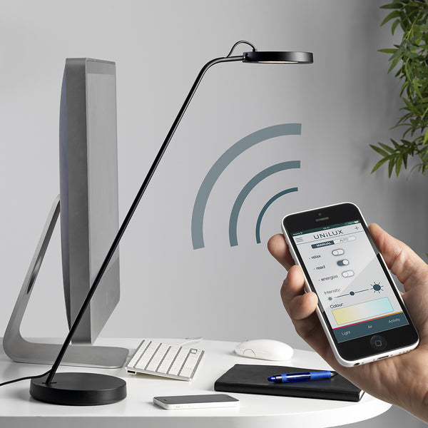 UNILUX Lampe de bureau led Eyecaring Everest noir. Anti