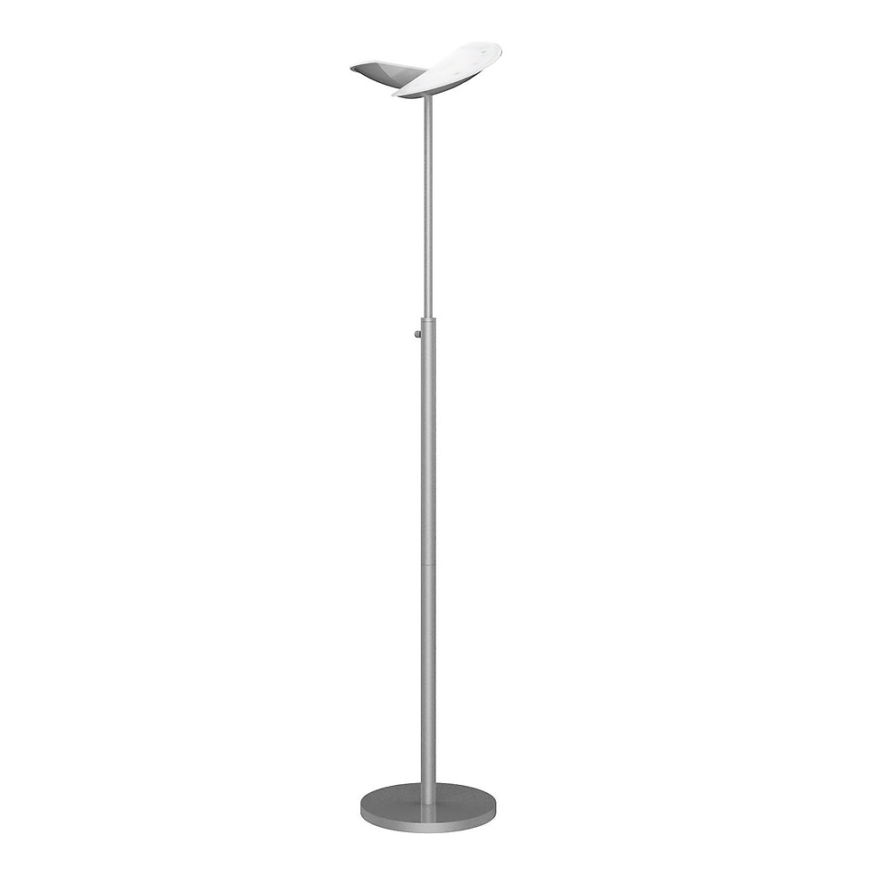 ZELUX lampadaire LED à éclairage indirect gris métal