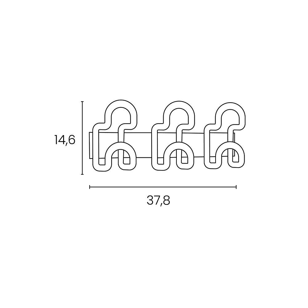 FIL patère double x3 noir