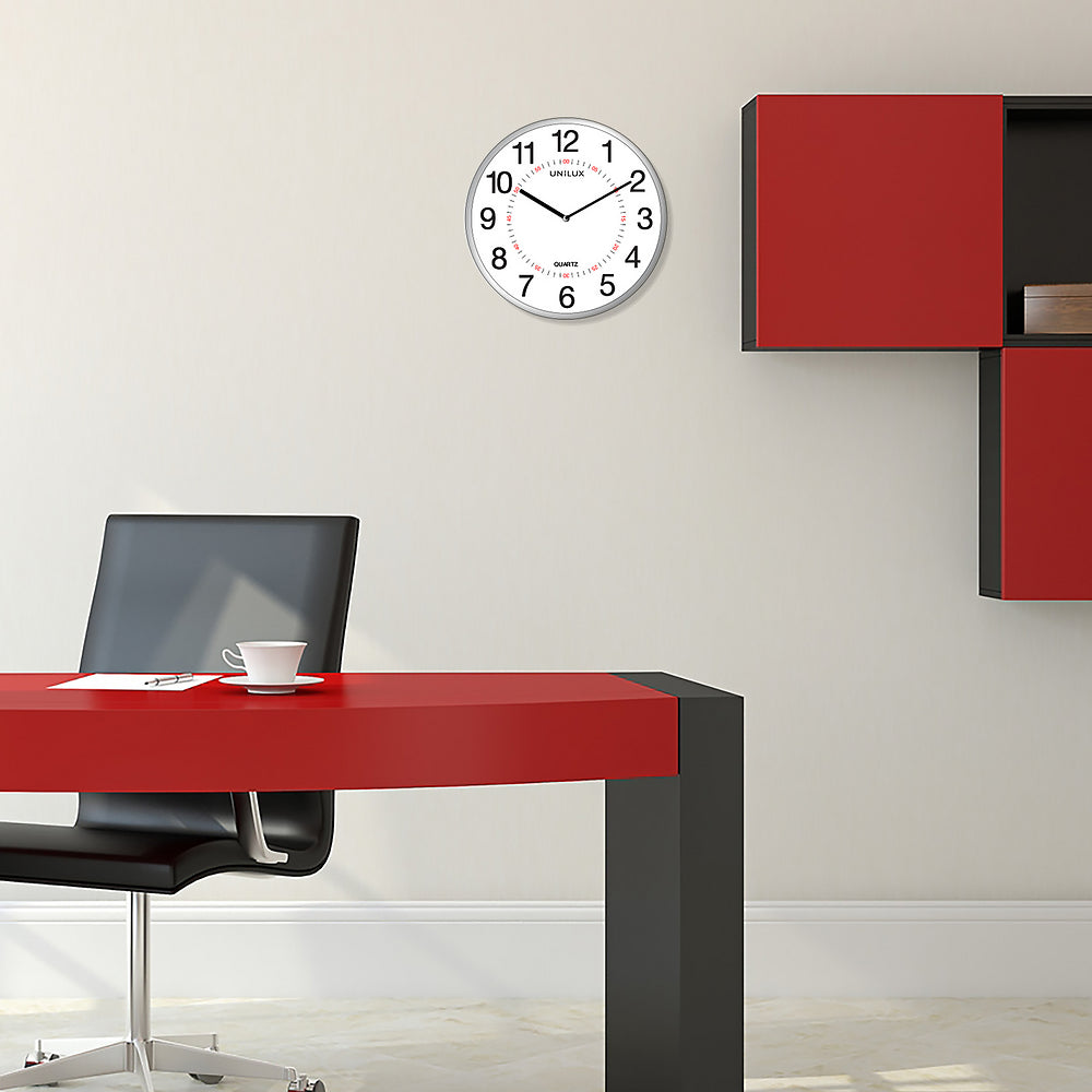 ARIA horloge murale quartz  gris métal