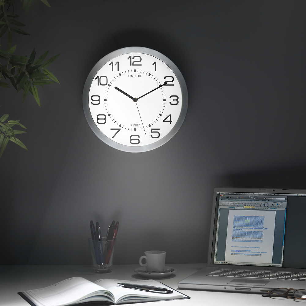 MOON horloge murale quartz aluminium