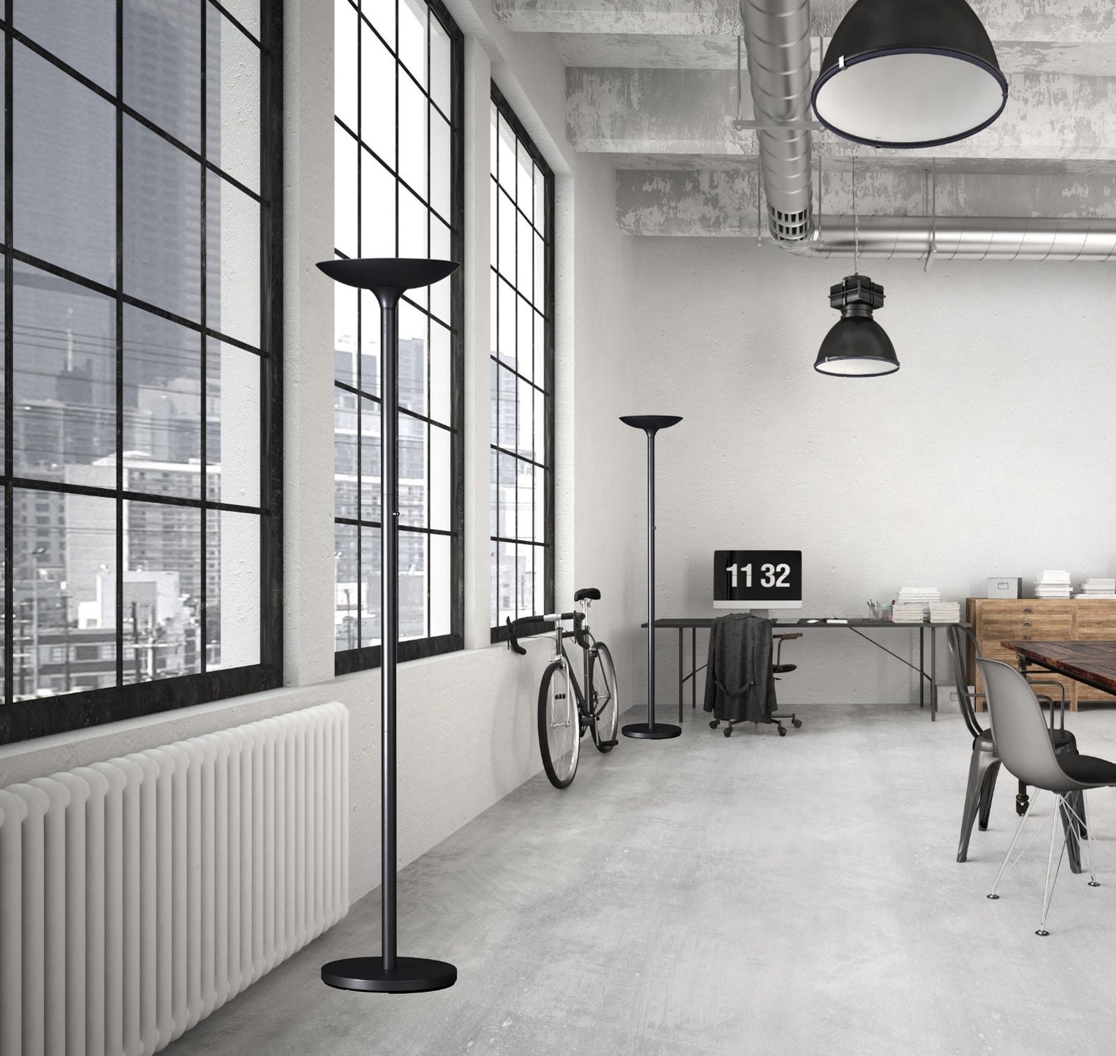 VARIALUX LED lampadaire à éclairage indirect noir