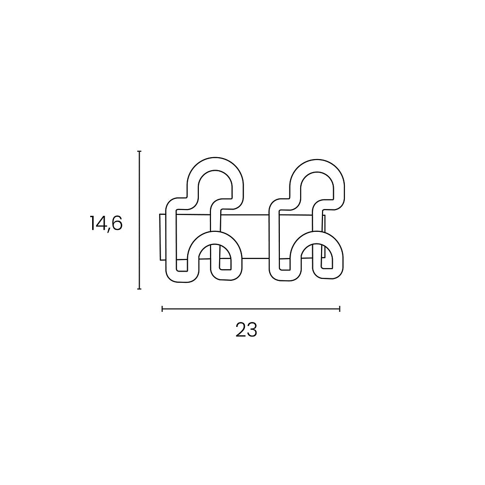 FIL patère double x2 noir