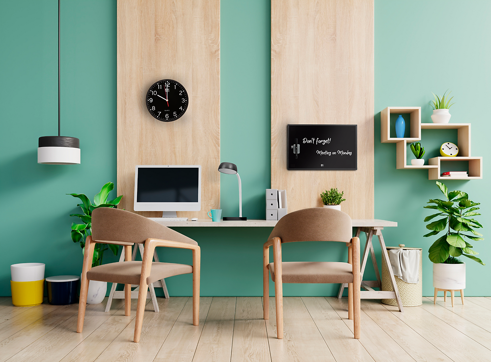 CALM horloge murale quartz noire