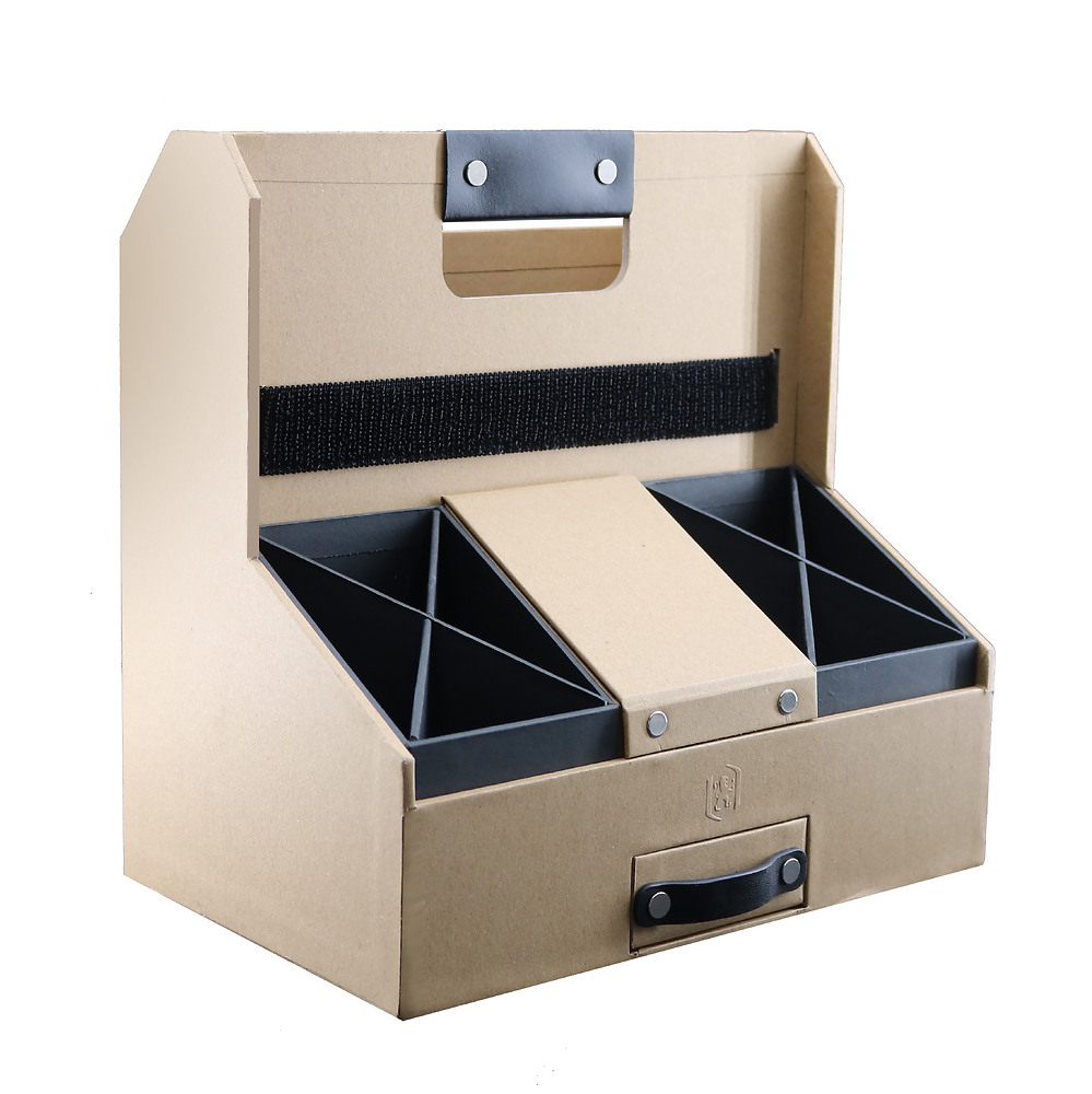 Mobiler Schreibtisch-Organizer SAVANA aus 100 % recyceltem Karton