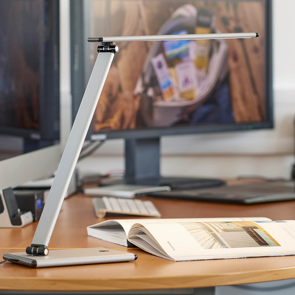 TERRA lampe pliable LED gris métal