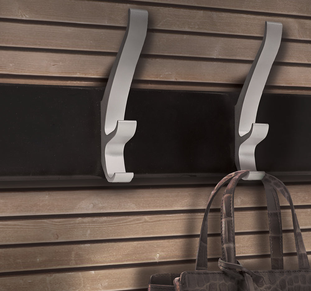 CYPRES 4 patères porte manteaux metalliques gris métal