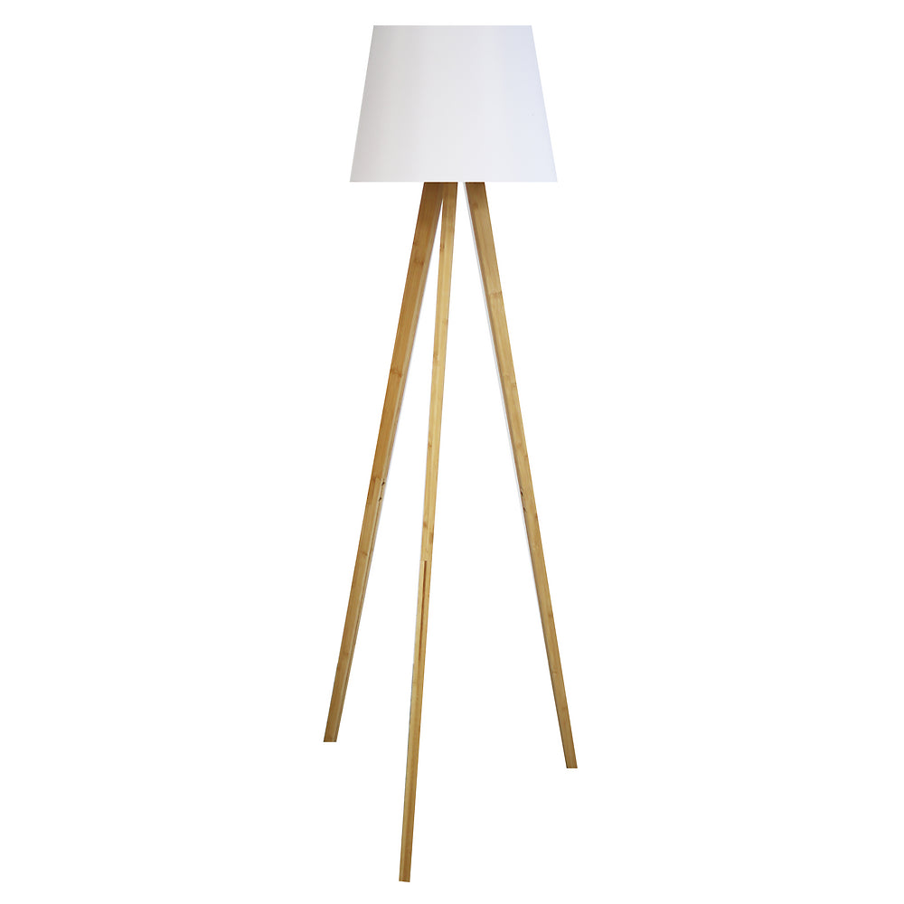 TOOKA lampadaire à abat jour blanc/bambou