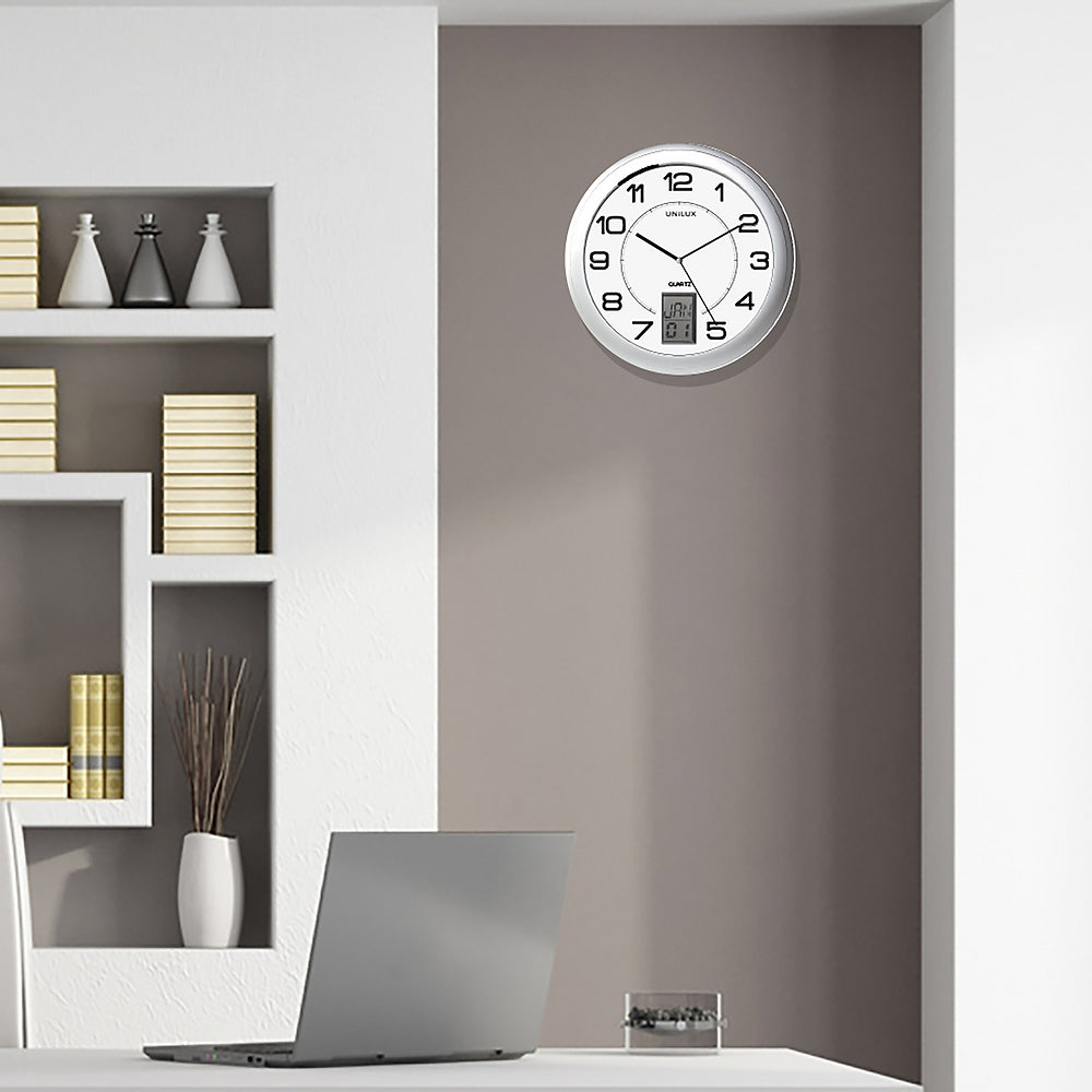 INSTINCIT horloge murale quartz gris métal