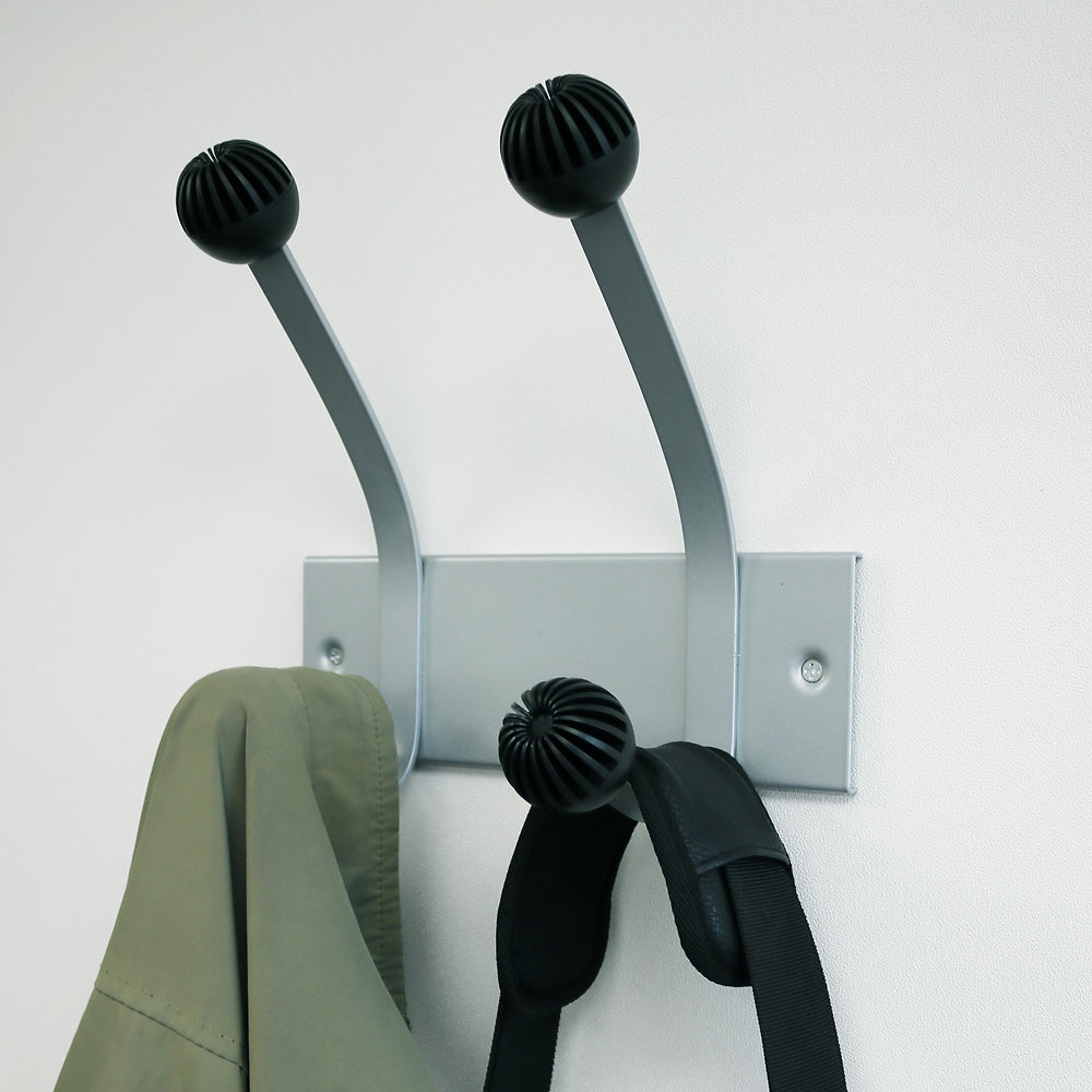 HAKEA 2 patères porte manteaux metalliques gris métal