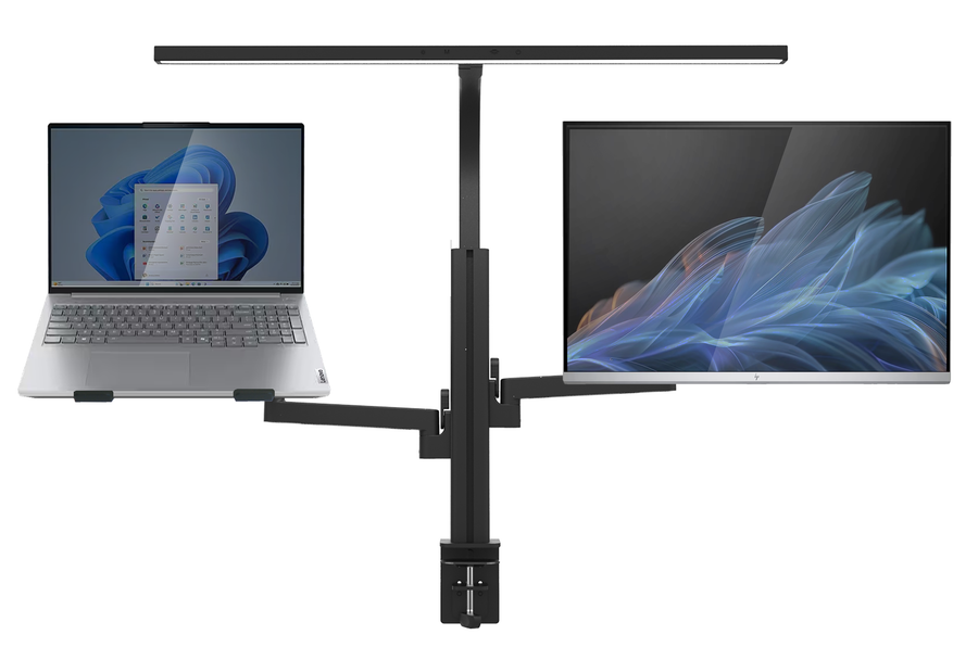 Configuration support PC portable & bras vérin