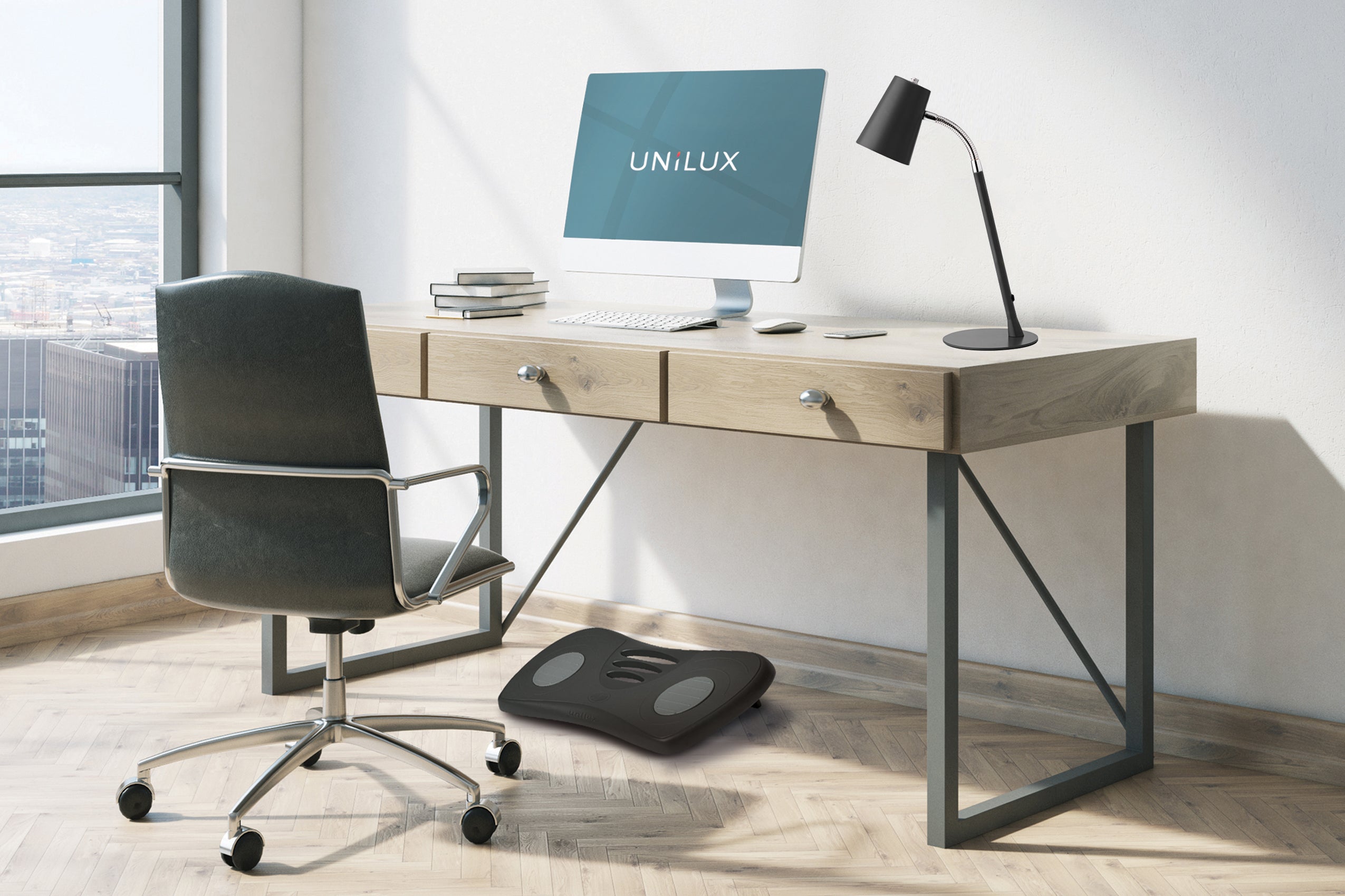 ROLLER FEET repose pieds bureau noir - myunilux