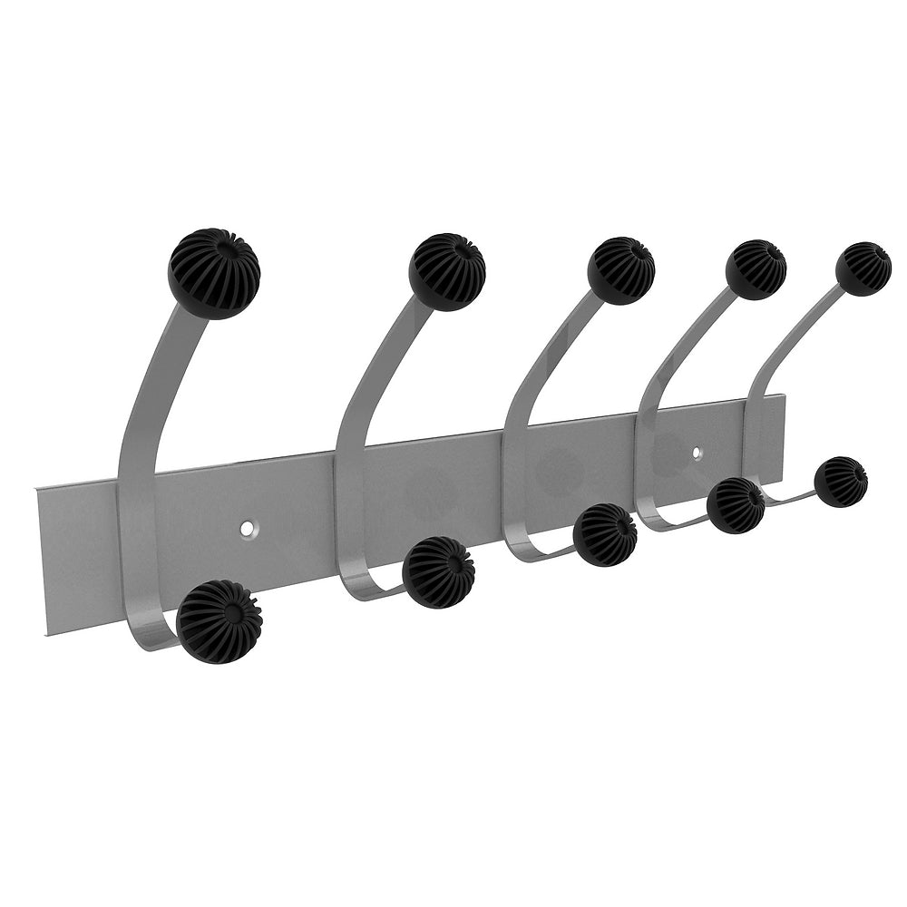 HAKEA 5 patères porte manteaux  métalliques gris métal