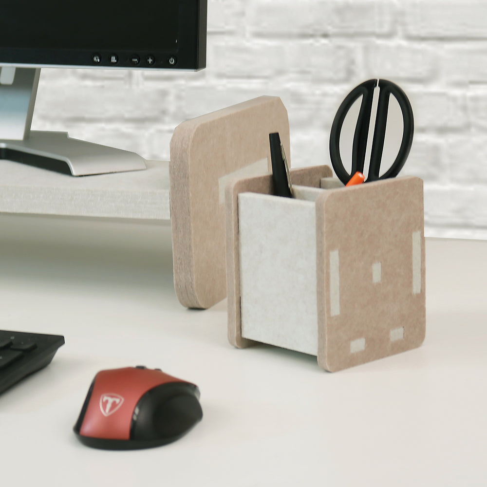 KUBE pot à crayons lin/beige