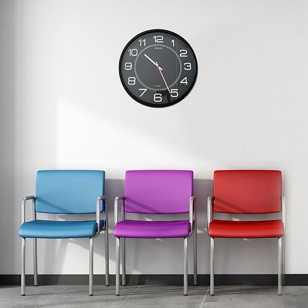 MEGA horloge murale quartz noire