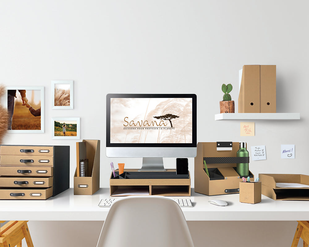 Organisateur de bureau mobile SAVANA 100% carton recyclé