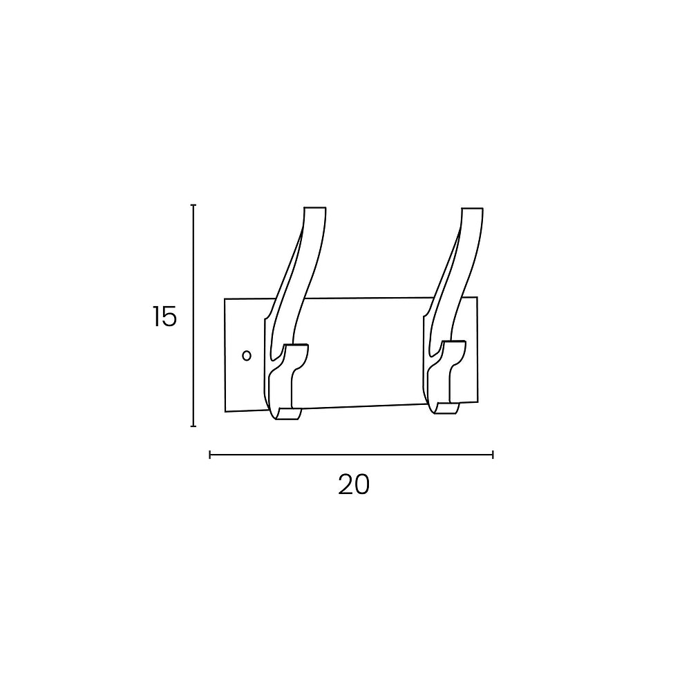 CYPRES double patère gris métal