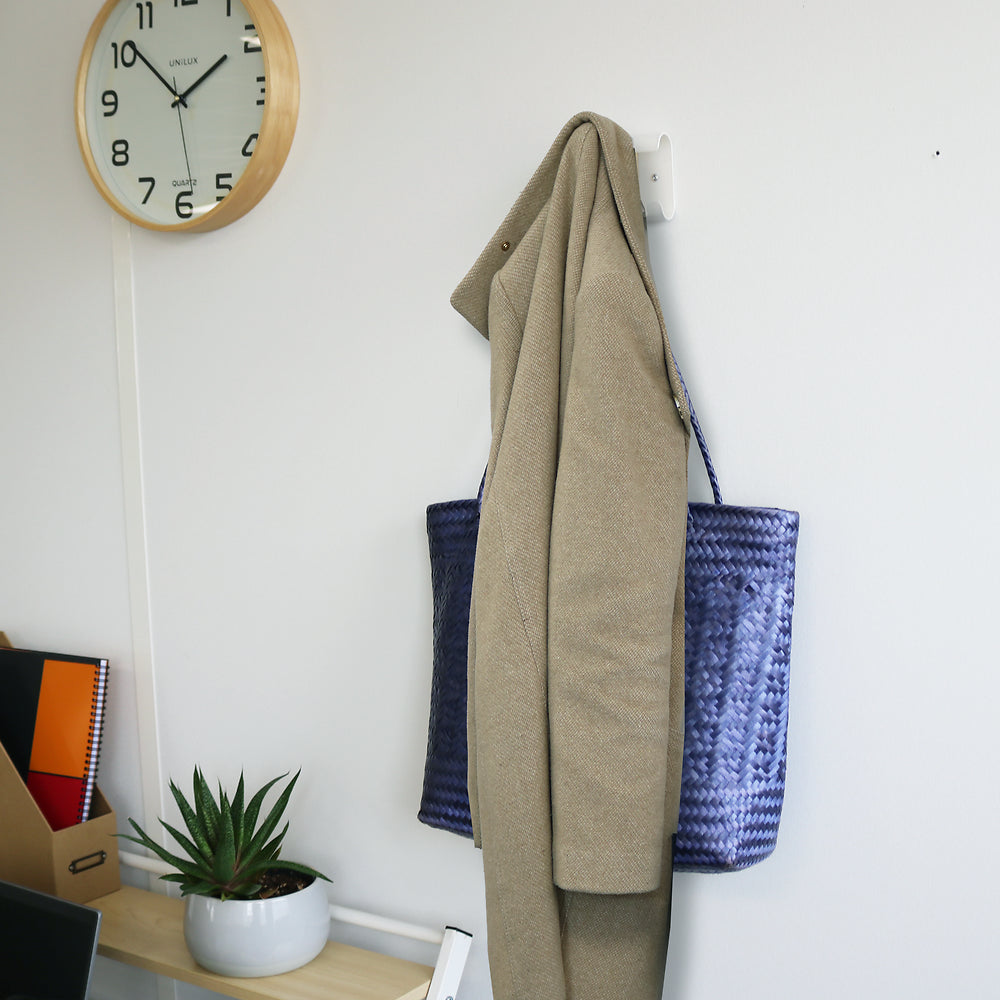 AURORA 1 patère métallique blanc/hêtre